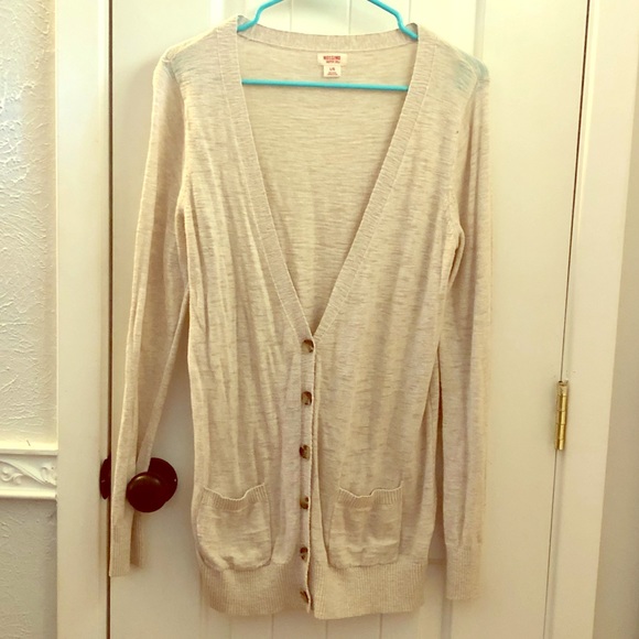 Mossimo Supply Co. Sweaters - Long Tan Boyfriend Cardigan Mossimo Supply Co. Sweaters - Long Tan Boyfriend Cardigan
